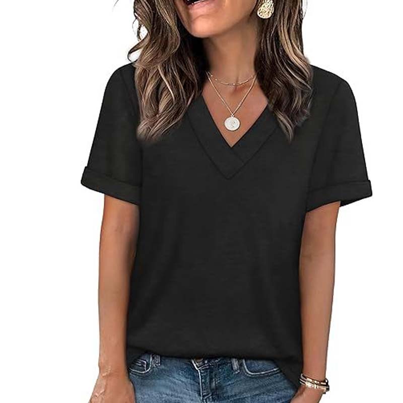 ⏳Oferta por tiempo limitado⏰Camiseta casual de manga corta con cuello en V para mujer