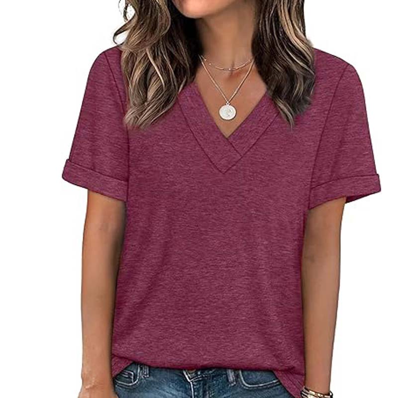 ⏳Oferta por tiempo limitado⏰Camiseta casual de manga corta con cuello en V para mujer