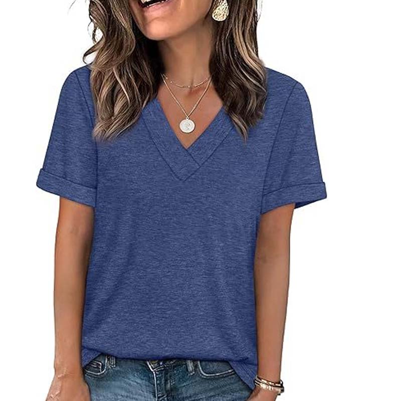 ⏳Oferta por tiempo limitado⏰Camiseta casual de manga corta con cuello en V para mujer