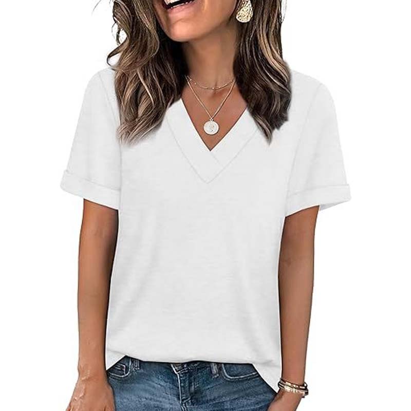 ⏳Oferta por tiempo limitado⏰Camiseta casual de manga corta con cuello en V para mujer