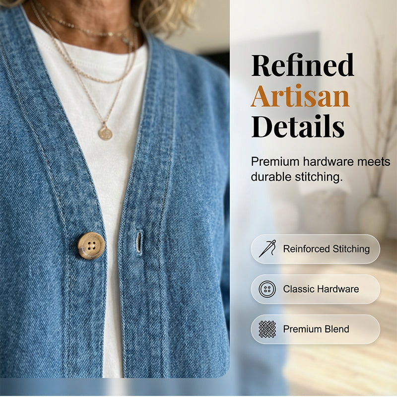 🧥¡Nueva llegada 58% de descuento! 🍊Chaqueta vaquera clásica de botón para mujer