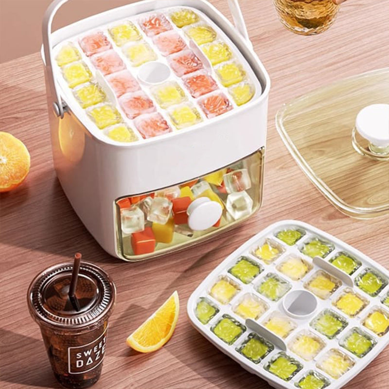 Molde para Cubitos de Hielo de 2 pisos con Bandeja y Fund