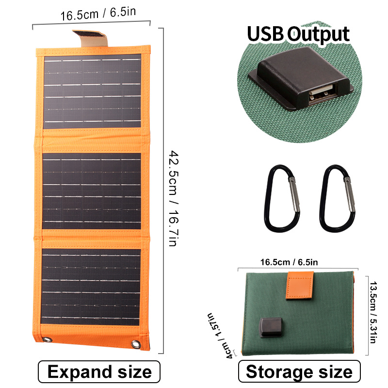 🔋 ¡50% DE DESCUENTO AHORA! ☀️ Panel solar portátil con carga USB: plegable, resistente a la intemperie y perfecto para acampar y aventuras al aire libre 🏕️