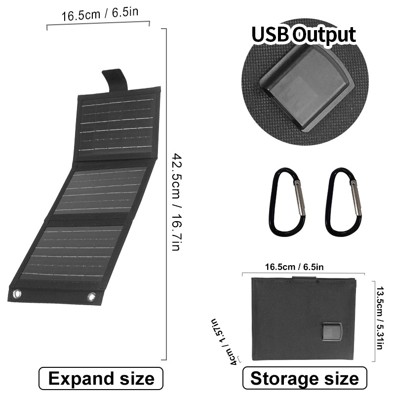 🔋 ¡50% DE DESCUENTO AHORA! ☀️ Panel solar portátil con carga USB: plegable, resistente a la intemperie y perfecto para acampar y aventuras al aire libre 🏕️