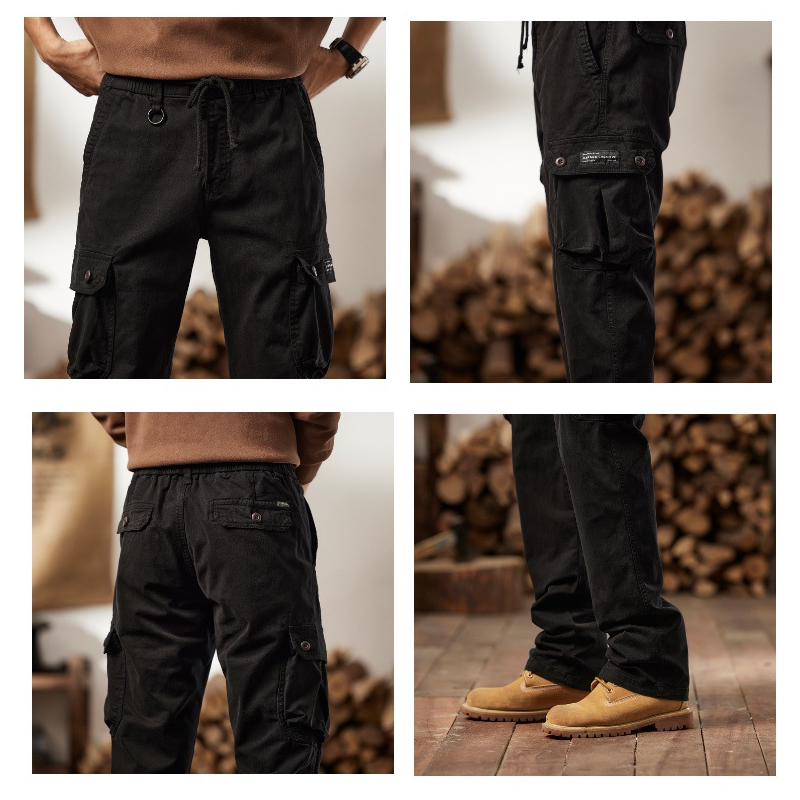 Pantalones tácticos cargo de algodón para hombre