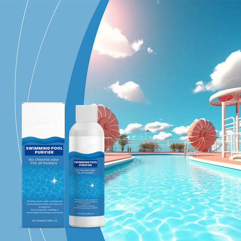 💧 Líquido purificador para piscinas: ¡Agua cristalina, sin complicaciones! ✨ Dile adiós al agua verde y a los químicos agresivos: solo agua pura y fresca en cada baño. 🏊‍♂️💙