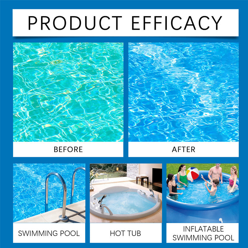 💧 Líquido purificador para piscinas: ¡Agua cristalina, sin complicaciones! ✨ Dile adiós al agua verde y a los químicos agresivos: solo agua pura y fresca en cada baño. 🏊‍♂️💙