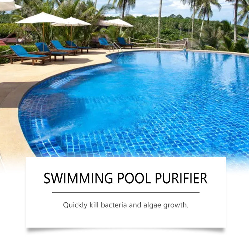 💧 Líquido purificador para piscinas: ¡Agua cristalina, sin complicaciones! ✨ Dile adiós al agua verde y a los químicos agresivos: solo agua pura y fresca en cada baño. 🏊‍♂️💙