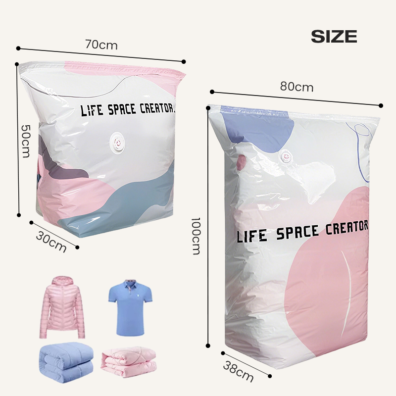 ⏰🔥 ¡Oferta Especial 50% OFF! 🧳 Bolsas de Compresión al Vacío – Gran Tamaño y Ahorro de Espacio sin Bomba ✨💖