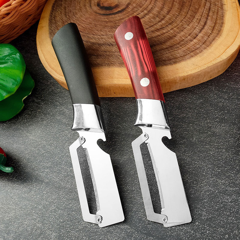 ⏰🔥 ¡50% DE DESCUENTO POR TIEMPO LIMITADO! 🔪 Pelador Multifunción de Acero Inoxidable – Hoja Afilada y Abrebotellas Incluido ✨🥒