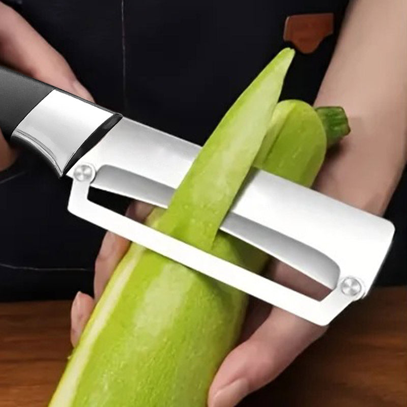 ⏰🔥 ¡50% DE DESCUENTO POR TIEMPO LIMITADO! 🔪 Pelador Multifunción de Acero Inoxidable – Hoja Afilada y Abrebotellas Incluido ✨🥒