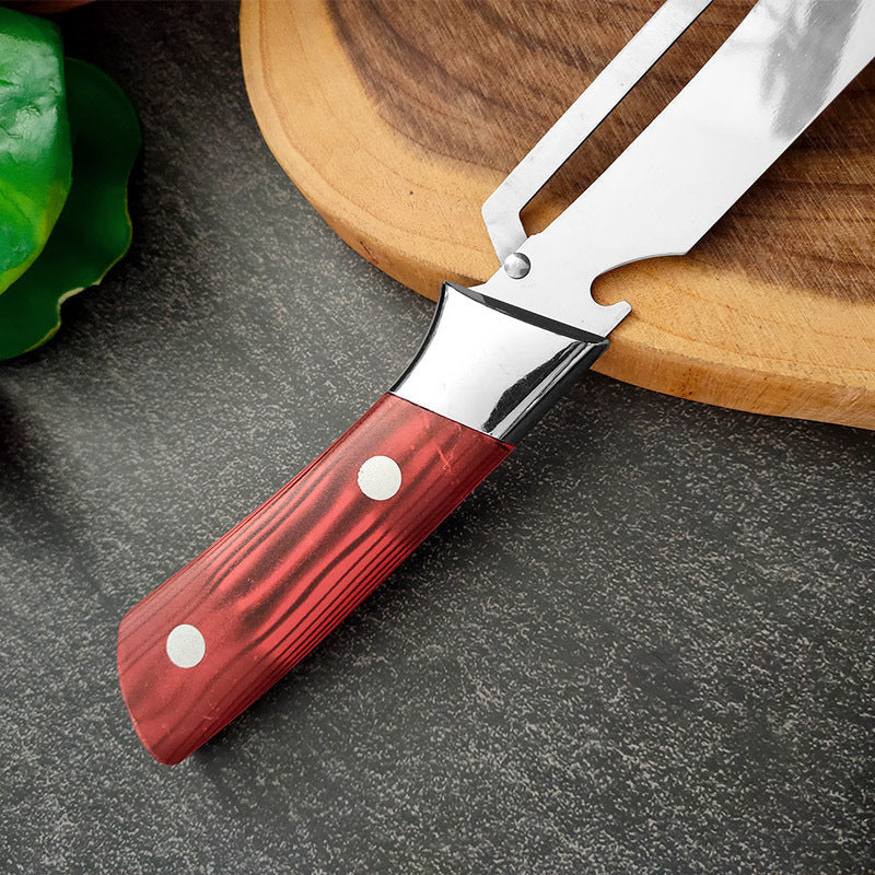 ⏰🔥 ¡50% DE DESCUENTO POR TIEMPO LIMITADO! 🔪 Pelador Multifunción de Acero Inoxidable – Hoja Afilada y Abrebotellas Incluido ✨🥒