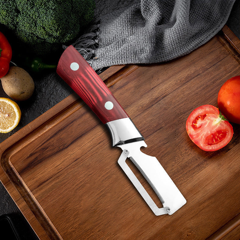⏰🔥 ¡50% DE DESCUENTO POR TIEMPO LIMITADO! 🔪 Pelador Multifunción de Acero Inoxidable – Hoja Afilada y Abrebotellas Incluido ✨🥒