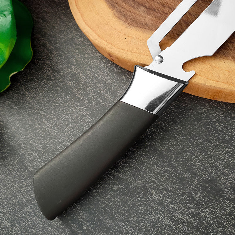 ⏰🔥 ¡50% DE DESCUENTO POR TIEMPO LIMITADO! 🔪 Pelador Multifunción de Acero Inoxidable – Hoja Afilada y Abrebotellas Incluido ✨🥒