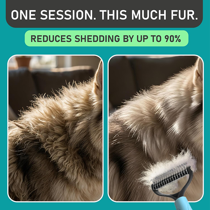🐱Oferta por tiempo limitado🐶 Cepillo de Cuidado de Doble Cara para Perros y Gatos – Quita Enredos, Masajea y Reduce la Caída de Pelo ✨