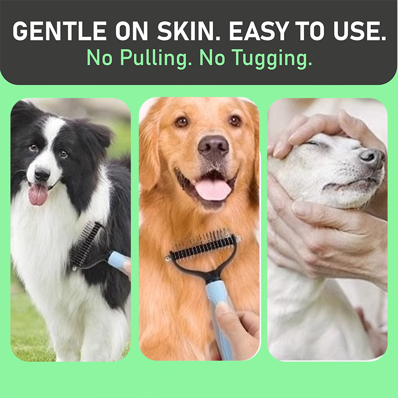 🐱Oferta por tiempo limitado🐶 Cepillo de Cuidado de Doble Cara para Perros y Gatos – Quita Enredos, Masajea y Reduce la Caída de Pelo ✨