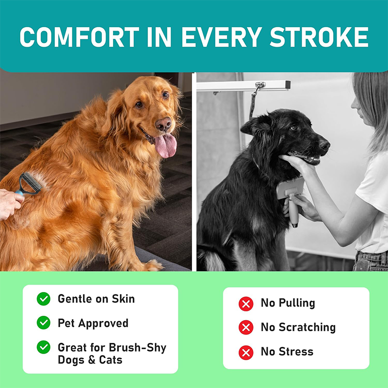 🐱Oferta por tiempo limitado🐶 Cepillo de Cuidado de Doble Cara para Perros y Gatos – Quita Enredos, Masajea y Reduce la Caída de Pelo ✨