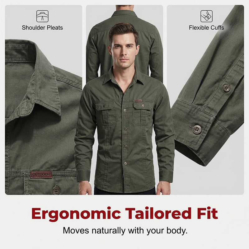 ⏰🔥 ¡50% DE DESCUENTO POR TIEMPO LIMITADO! 👔 Camisa de Trabajo de Algodón – Cómoda, Duradera y Perfecta para Hombres ✨💪
