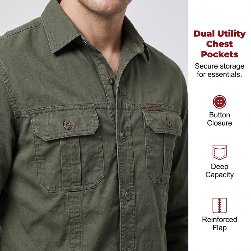 ⏰🔥 ¡50% DE DESCUENTO POR TIEMPO LIMITADO! 👔 Camisa de Trabajo de Algodón – Cómoda, Duradera y Perfecta para Hombres ✨💪
