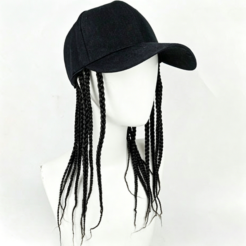 Gorra de béisbol con trenzas integradas