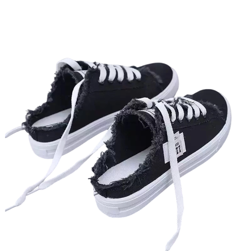👡 ¡OFERTA POR TIEMPO LIMITADO 50% DE DESCUENTO! 🌀 Zapatillas Mule de Mezclilla para Mujer – Diseño Sin Talón, Bordes Deshilachados, Suela Plana y Estilo Casual Versátil ✨