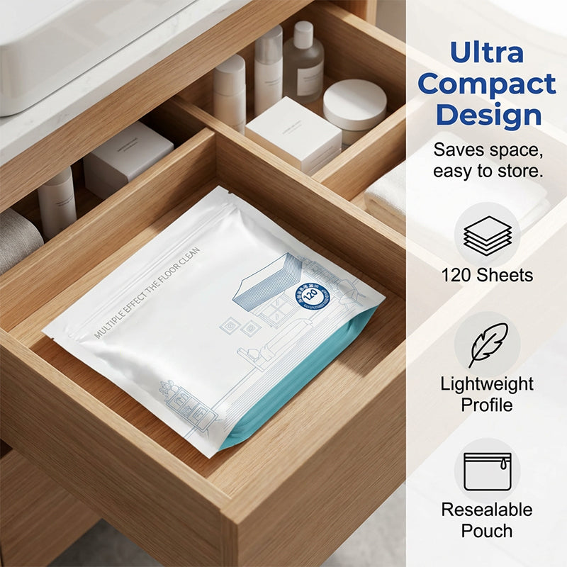 ✨Toallitas para suelos solubles en agua: solo hay que echarlas en agua, sin necesidad de medir. Paquete de 120 toallitas. Tu aliado diario. 🧹💧