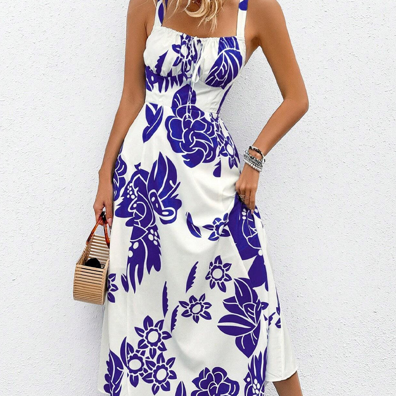 🌺 ¡TIEMPO LIMITADO 50% DE DESCUENTO! 👗 Vestido floral de tirantes finos para mujer – Espalda smocked, línea en A, ligero 🌼