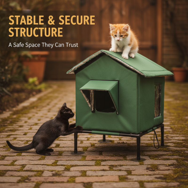 ⏳Oferta por tiempo limitado⏰Casita elevada para gatos de exterior, resistente a la intemperie: impermeable, aislada y plegable 🌧️