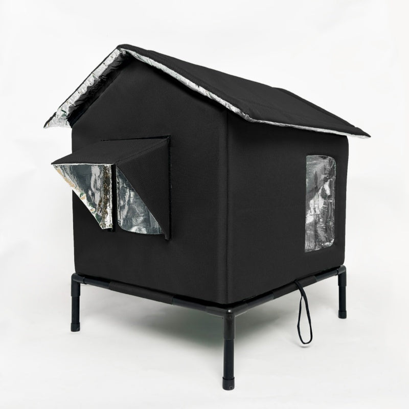 ⏳Oferta por tiempo limitado⏰Casita elevada para gatos de exterior, resistente a la intemperie: impermeable, aislada y plegable 🌧️