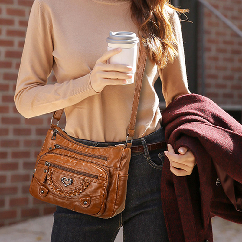 👜 ¡OFERTA POR TIEMPO LIMITADO 50% DE DESCUENTO! ✨ Bolso Cruzado de Mujer – Piel PU Suave, 4 Colores, Multibolsillos ✨
