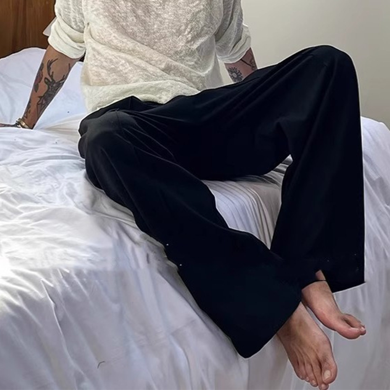 👖 ¡OFERTA POR TIEMPO LIMITADO 50% DE DESCUENTO! 🎩 Pantalones Hombre Pierna Ancha – Cintura Elástica, Tejido Fluido, 2 Colores 👔