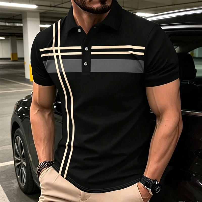 👕Camiseta🌿 de manga corta de manga corta de hombre con cuello