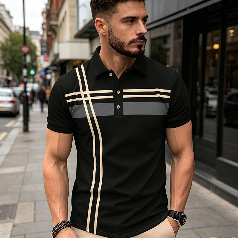 👕Camiseta🌿 de manga corta de manga corta de hombre con cuello