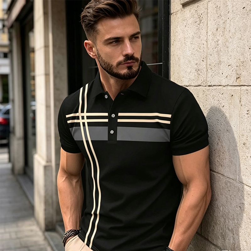 👕Camiseta🌿 de manga corta de manga corta de hombre con cuello