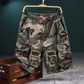 🩳 Pantalones cortos ✅ cargo de camuflaje con tachuelas de hombre estilo desgastado y comodidad en múltiples bolsillos | Look 🔥 rudo de streetwear