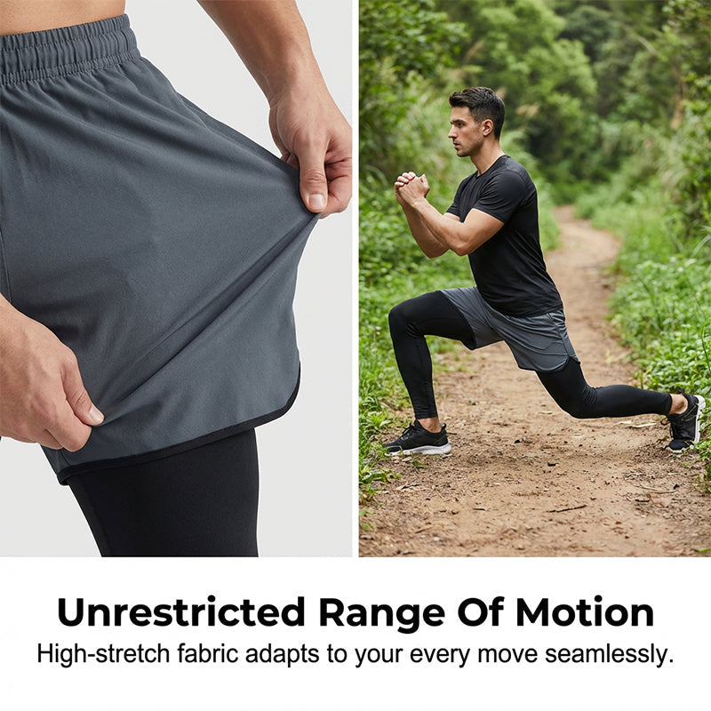 📢📢¡50% DE DESCUENTO! ⏰Mallas de correr 2 en 1 para hombres con pantalones cortos