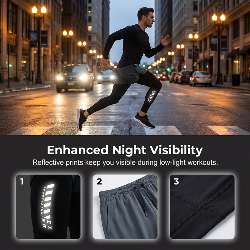 📢📢¡50% DE DESCUENTO! ⏰Mallas de correr 2 en 1 para hombres con pantalones cortos