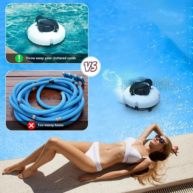 🤖50% DE DESCUENTO🌊 Limpiador robótico de piscinas | Inalámbrico · Alta potencia de succión · Navegación inteligente · Arranque con un solo toque · Cesta de filtro fácil de quitar