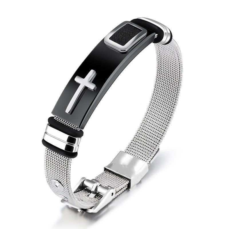 🔥Novedad 2026 y 50% de descuento🔥 Pulsera de cruz de acero inoxidable para hombre: duradera, resistente al deslustre y perfecta para el uso diario o para un estilo espiritual ✝️