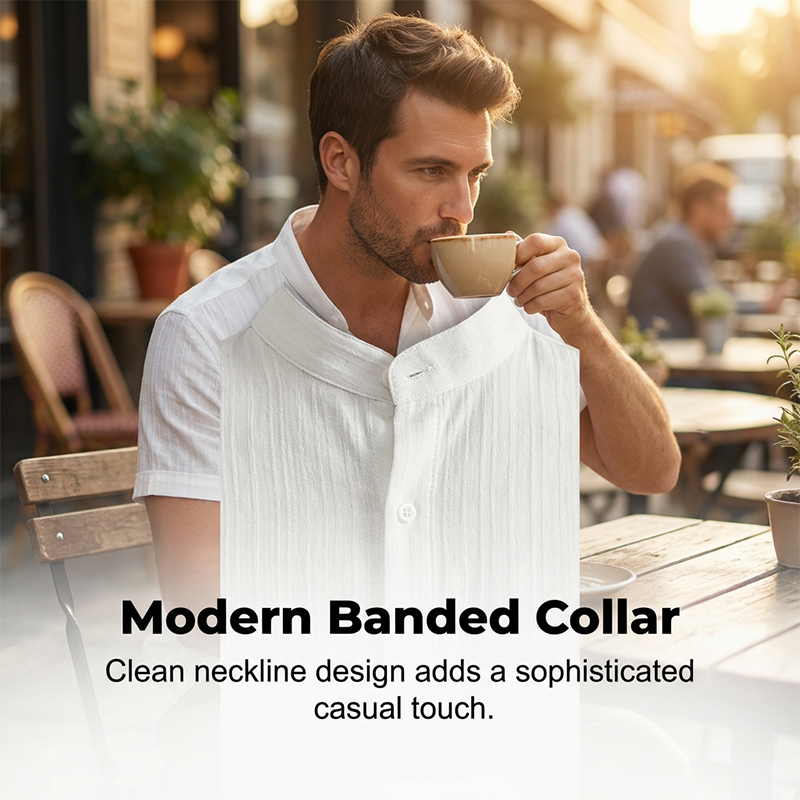 Set de camisa y pantalones texturizados de dos piezas para hombre