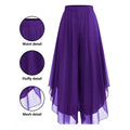 Pantalones de pata ancha de gasa asimétrica para mujer