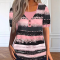 Top de Henley con Estripe Falso para Mujer