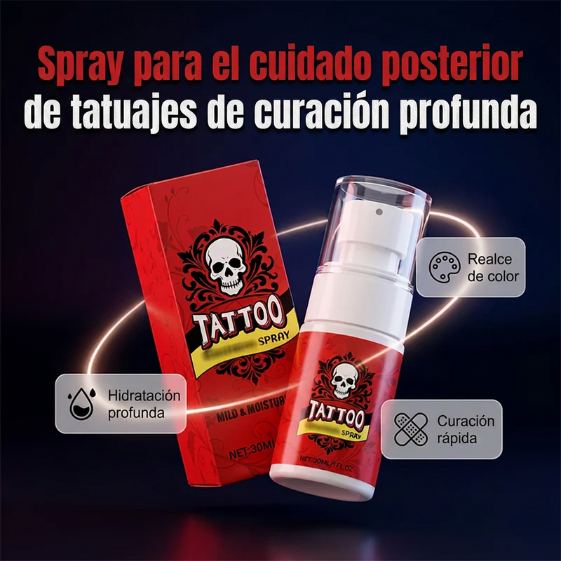 ⏰🔥 ¡50% DE DESCUENTO POR TIEMPO LIMITADO! 🎨 Spray Hidratante para Tatuajes – Cuida y Protege tu Tinta ✨
