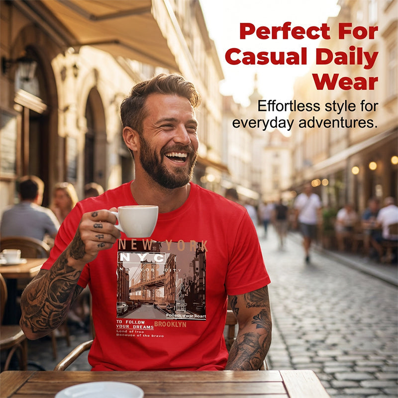 🏙️ ¡50% DE DESCUENTO POR TIEMPO LIMITADO! ✨ Camiseta Gráfica Urbana – Nueva York, Suave, Corte Relajado ✨
