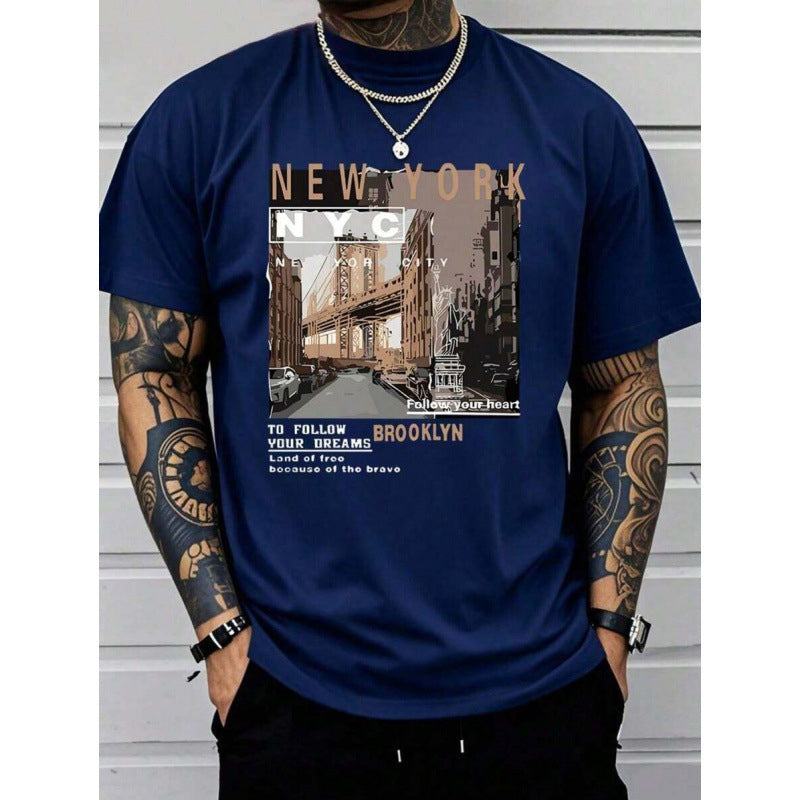 🏙️ ¡50% DE DESCUENTO POR TIEMPO LIMITADO! ✨ Camiseta Gráfica Urbana – Nueva York, Suave, Corte Relajado ✨