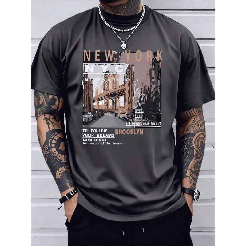 🏙️ ¡50% DE DESCUENTO POR TIEMPO LIMITADO! ✨ Camiseta Gráfica Urbana – Nueva York, Suave, Corte Relajado ✨