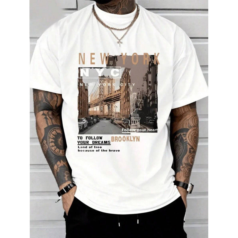 🏙️ ¡50% DE DESCUENTO POR TIEMPO LIMITADO! ✨ Camiseta Gráfica Urbana – Nueva York, Suave, Corte Relajado ✨