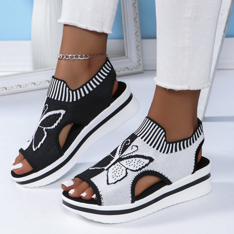 📢📢 ¡50% DE DESCUENTO! ⏰ Sandalias de Plataforma con Punta Abierta para Mujer – Ligeras, Acolchadas y Perfectas para Días Soleados y Vacaciones 🌴✨