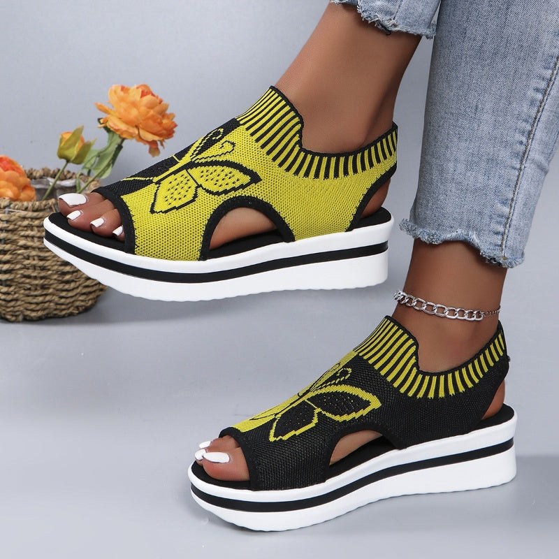📢📢 ¡50% DE DESCUENTO! ⏰ Sandalias de Plataforma con Punta Abierta para Mujer – Ligeras, Acolchadas y Perfectas para Días Soleados y Vacaciones 🌴✨