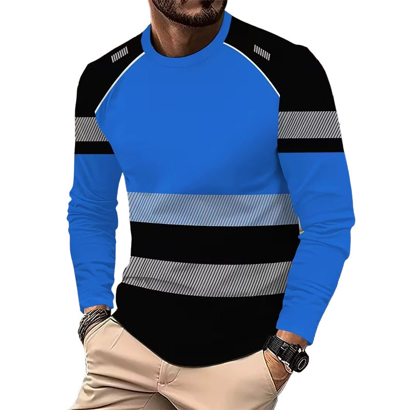 📢📢50% DE DESCUENTO!! ⏰Camisa de Manga Larga con Cuello Redondo Estampada para Hombre